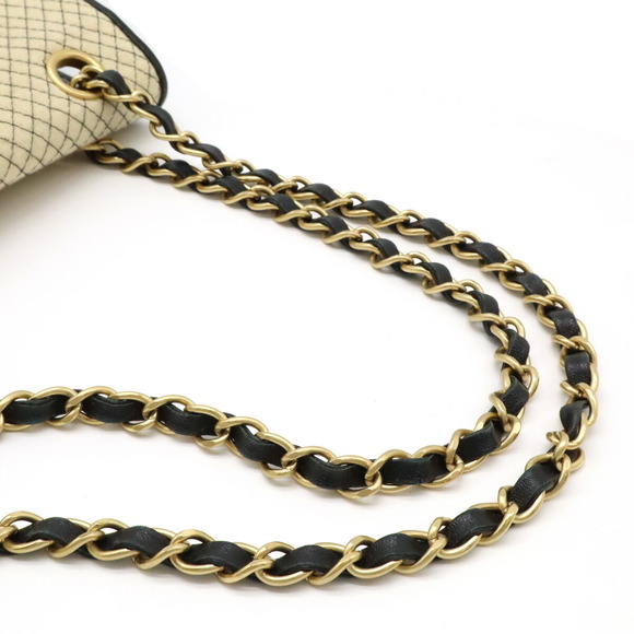 Chanel Micro Quilted Chain Shoulder Bag Cotton Jersey Beige - Picture 5 of 9